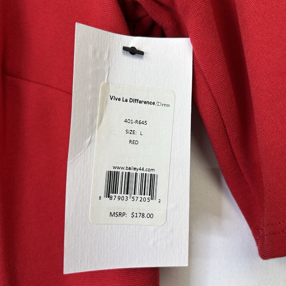 NEW‎ Bailey 44 Red Bodycon Dress Women’s Size Large Midi - Picture 4 of 10